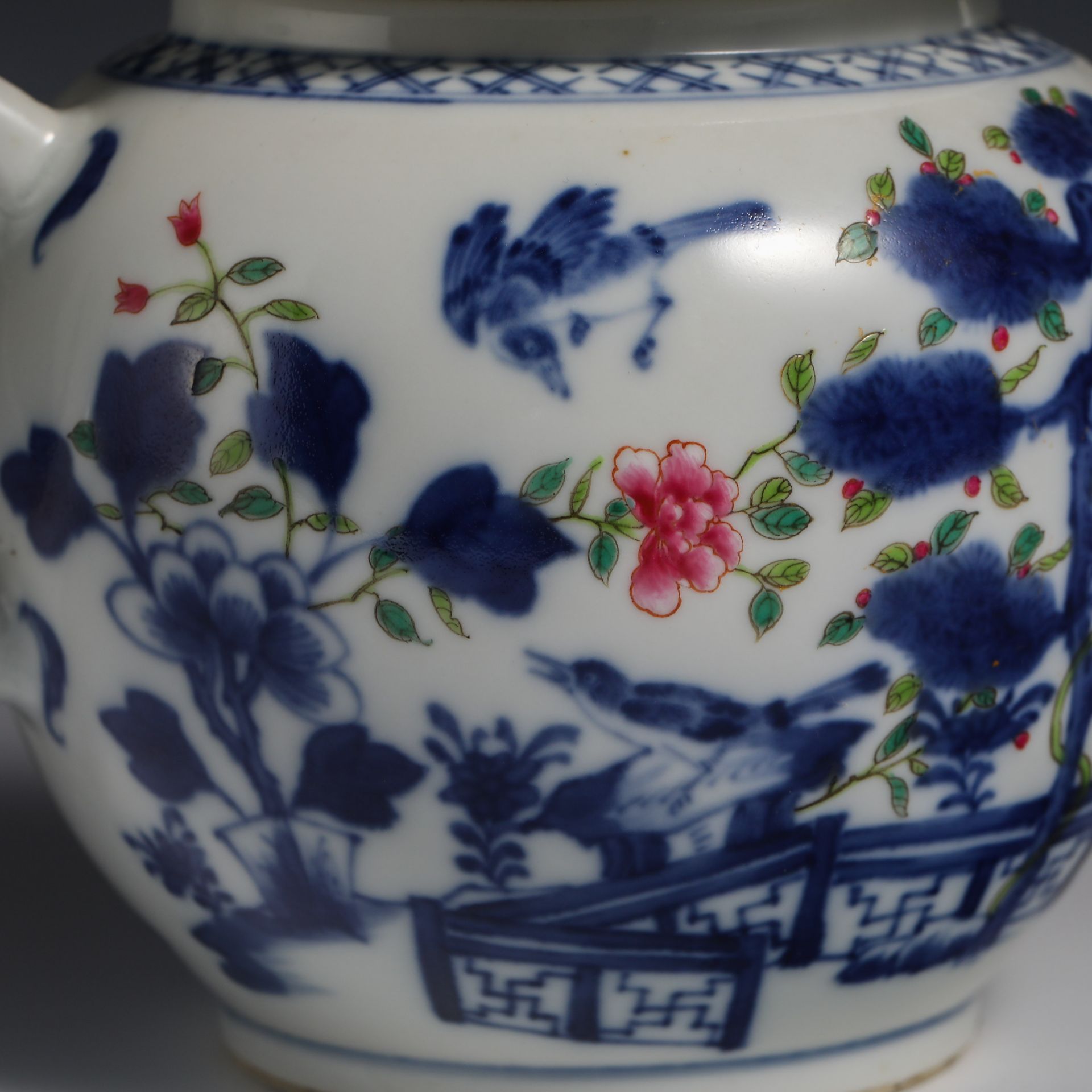 Eighteenth Century Blue and White Figure Teapot - Image 2 of 10