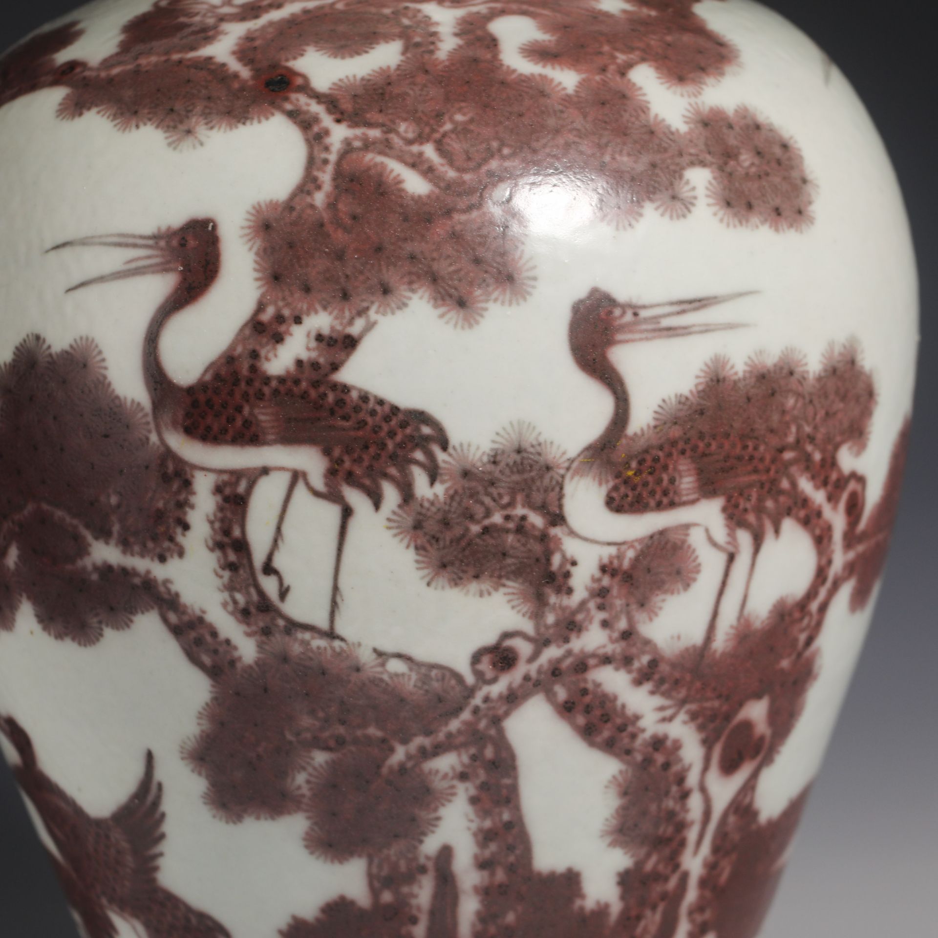 18th Century Underglaze Red Pine, Bamboo and Plum Vase - Image 2 of 10