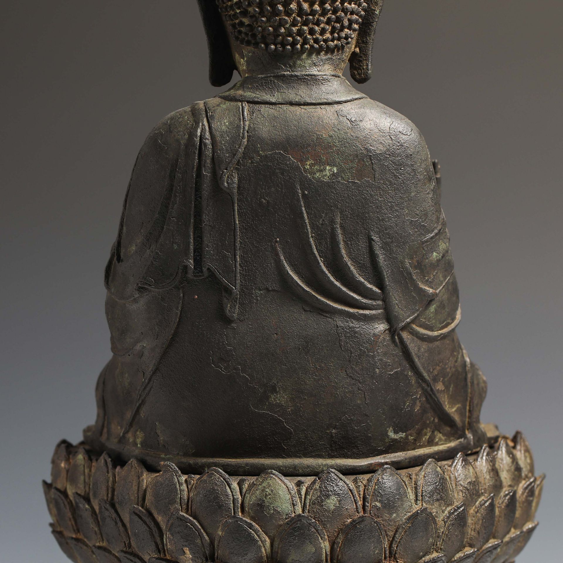 18th Century Han Bronze Buddha Statue - Image 12 of 13