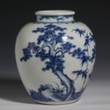 18th Century Blue and White Jar of Three Friends