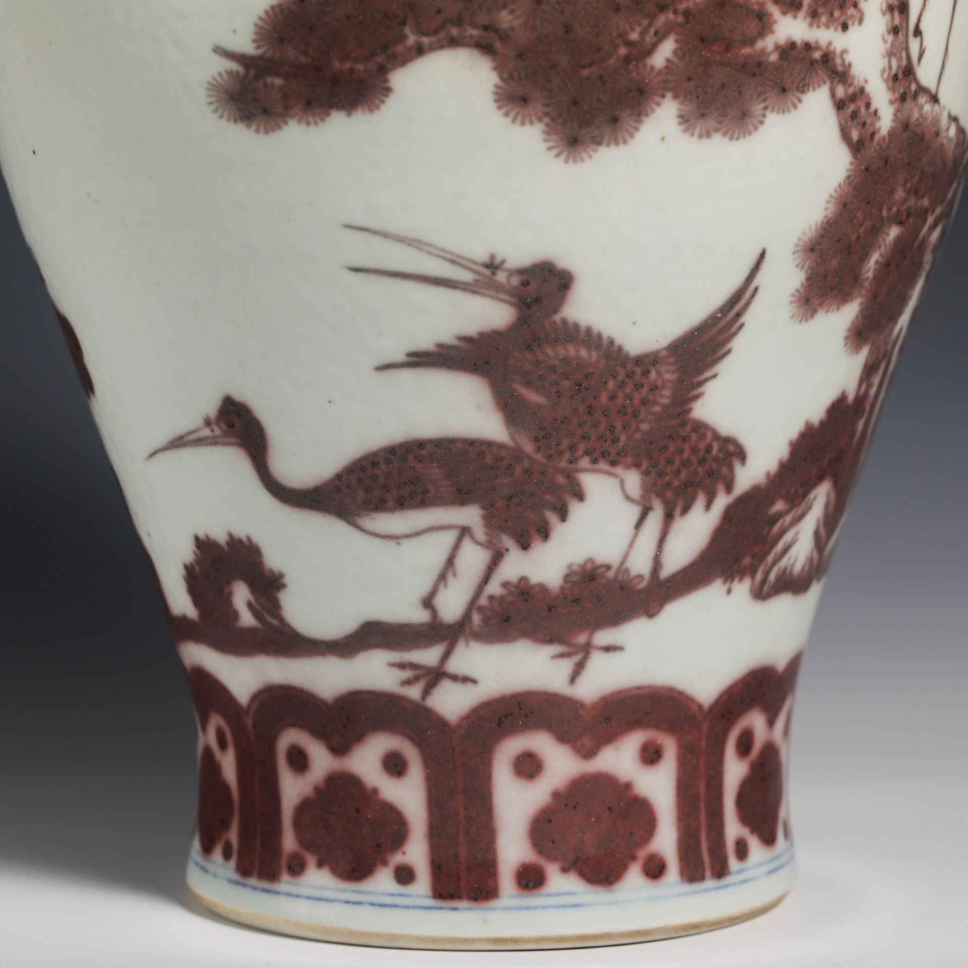 18th Century Underglaze Red Pine, Bamboo and Plum Vase - Image 3 of 10