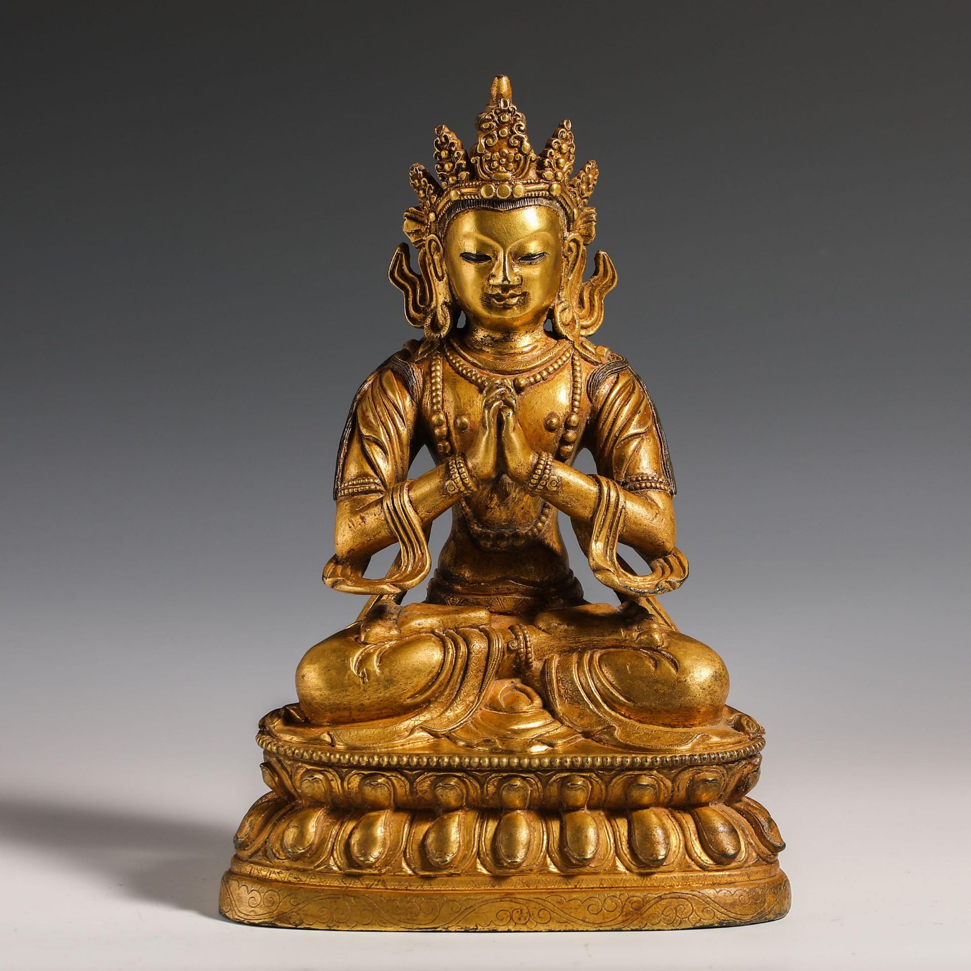 18th Century Gilt Bronze Buddha Statue