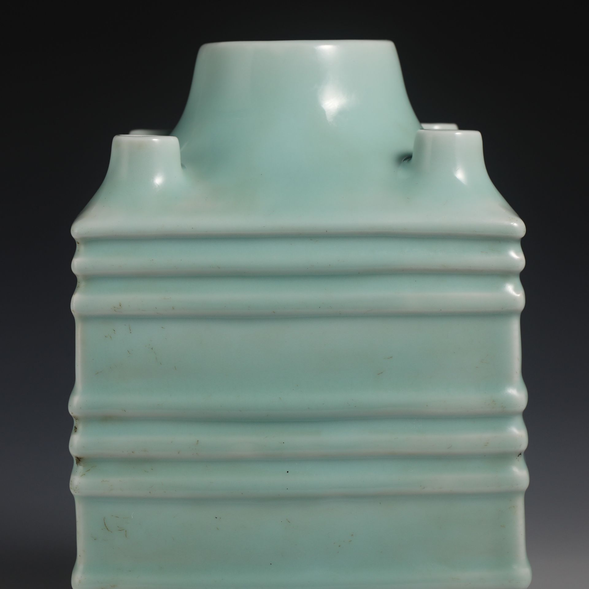 18th Century Bean Green Glazed Five-hole Zun - Bild 2 aus 9