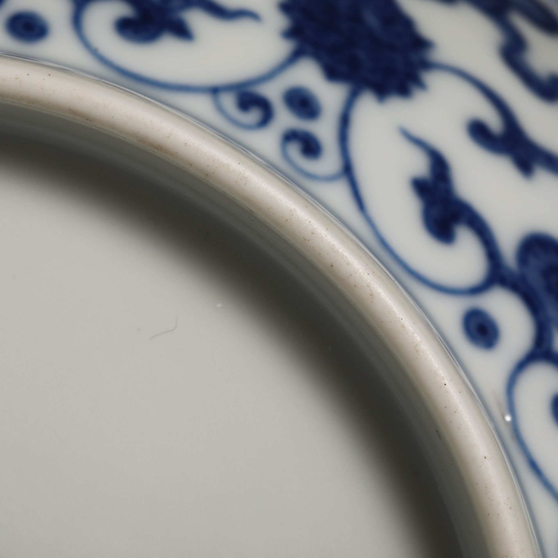 18th Century Blue and White Lotus Plate - Image 6 of 7