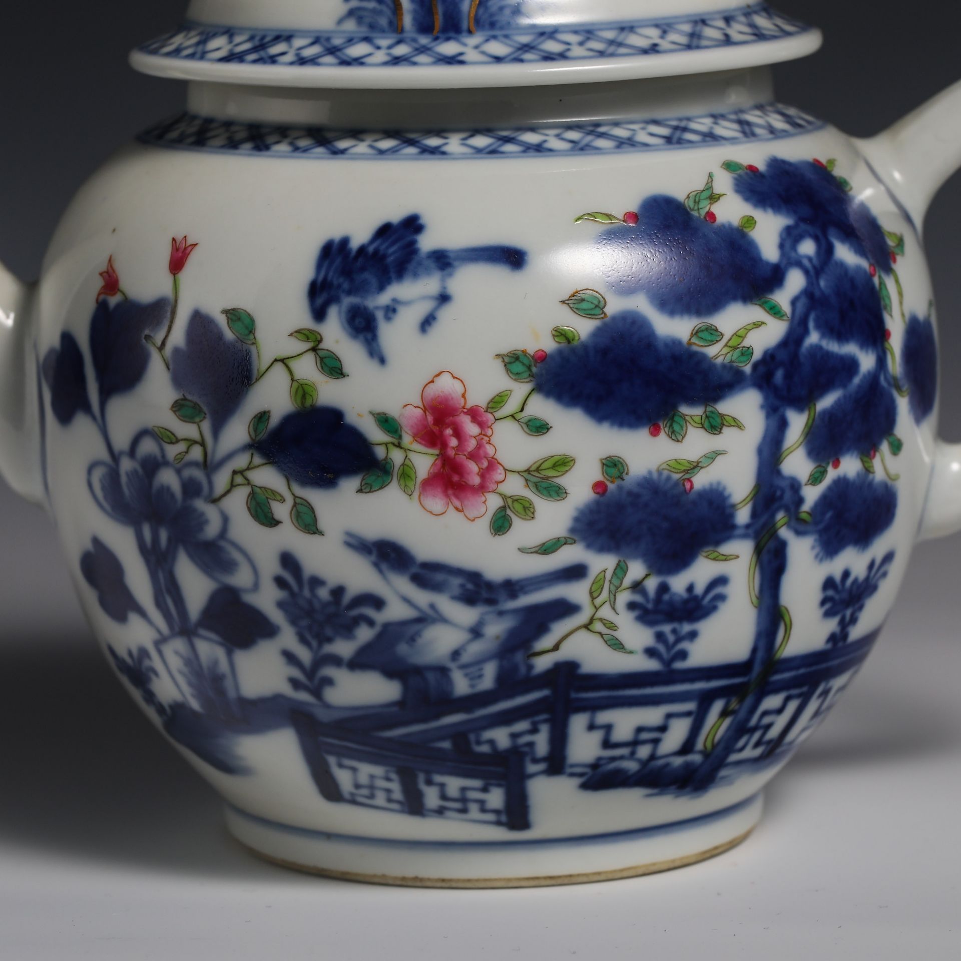 Eighteenth Century Blue and White Figure Teapot - Image 5 of 10