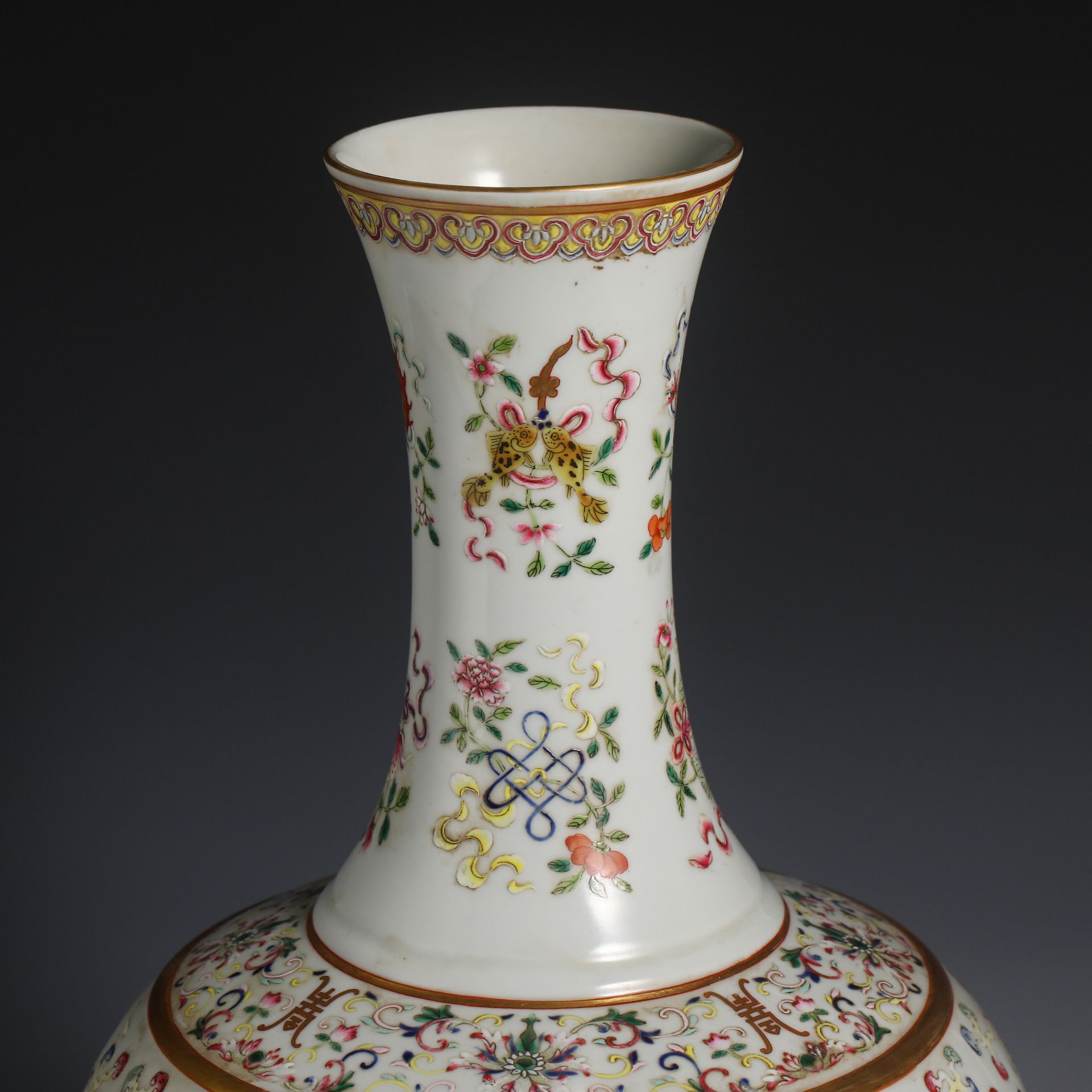 19th Century Pastel Vase with Dragon and Phoenix Pattern - Image 4 of 14