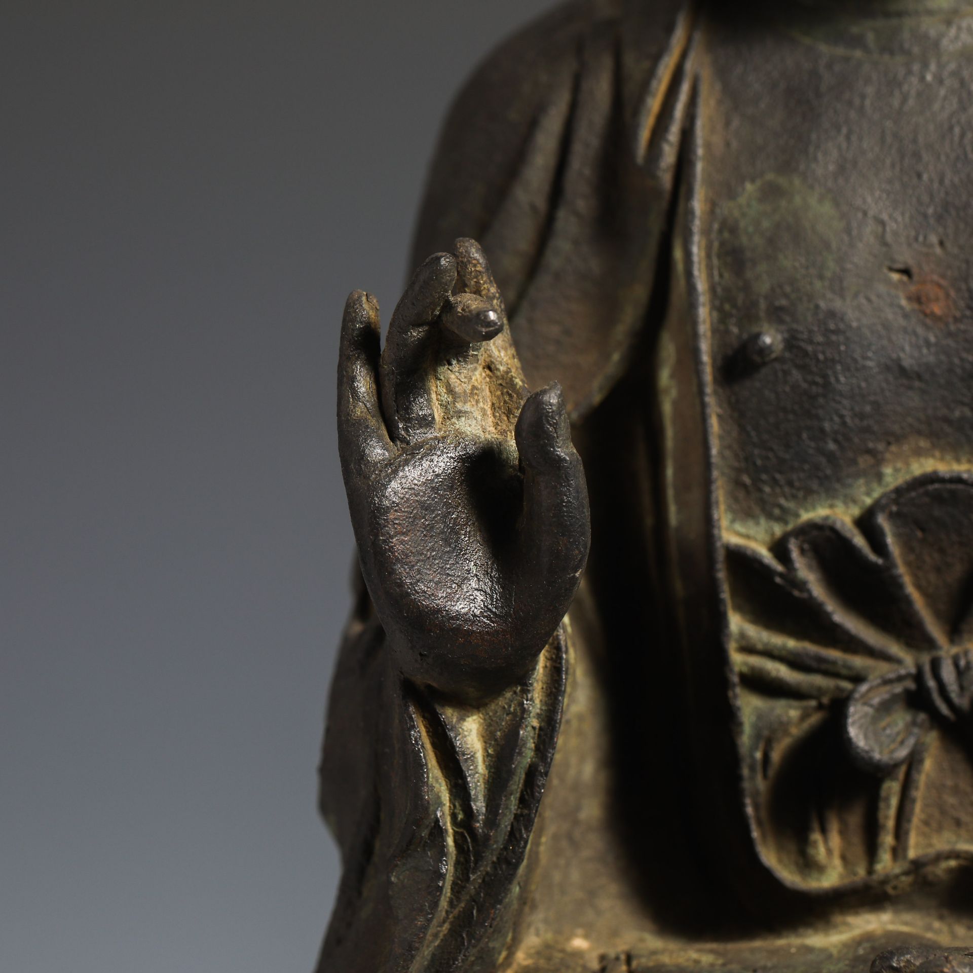18th Century Han Bronze Buddha Statue - Image 4 of 13
