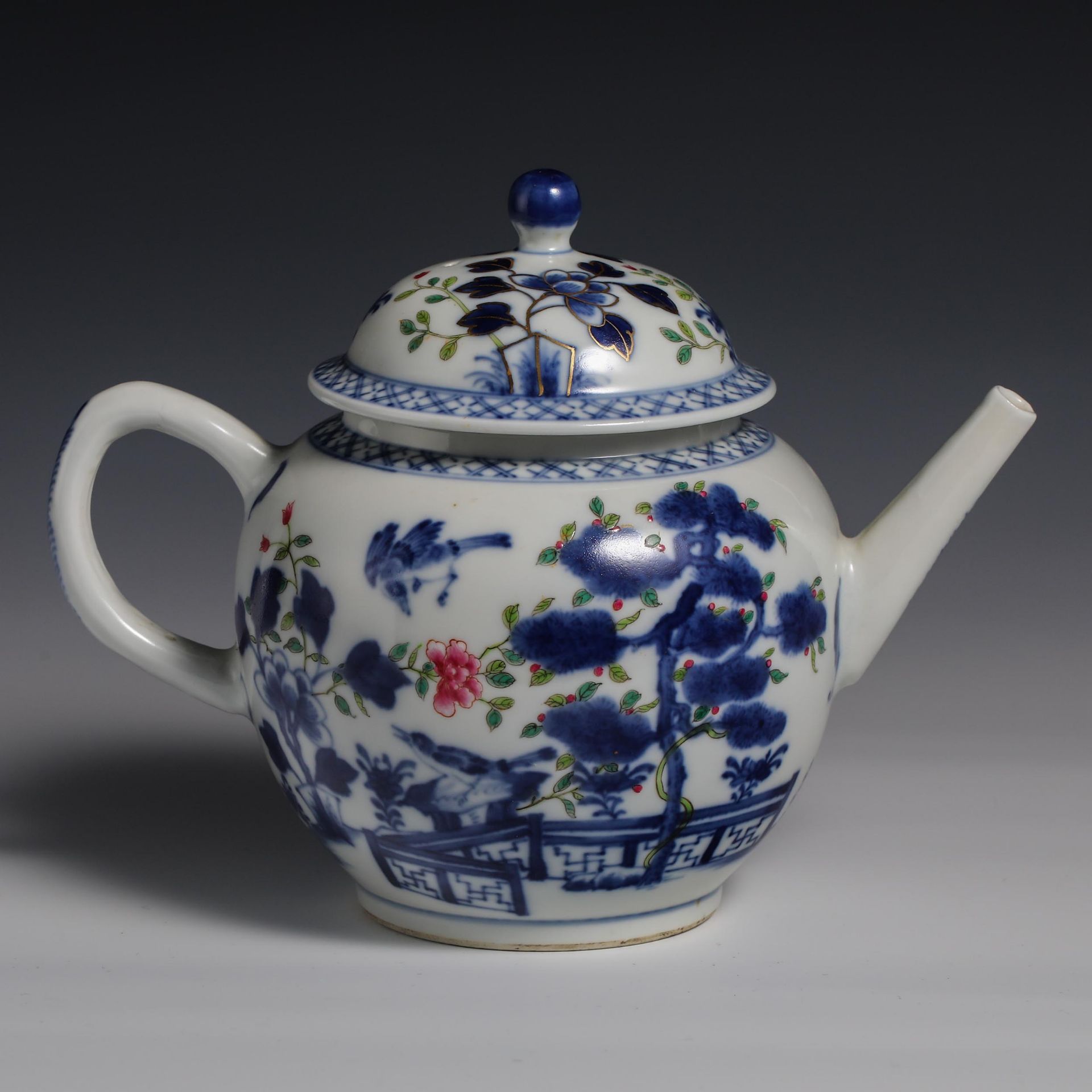 Eighteenth Century Blue and White Figure Teapot