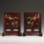Pair of 19th Century Huanghuali Hundred Treasures Embedded Screens