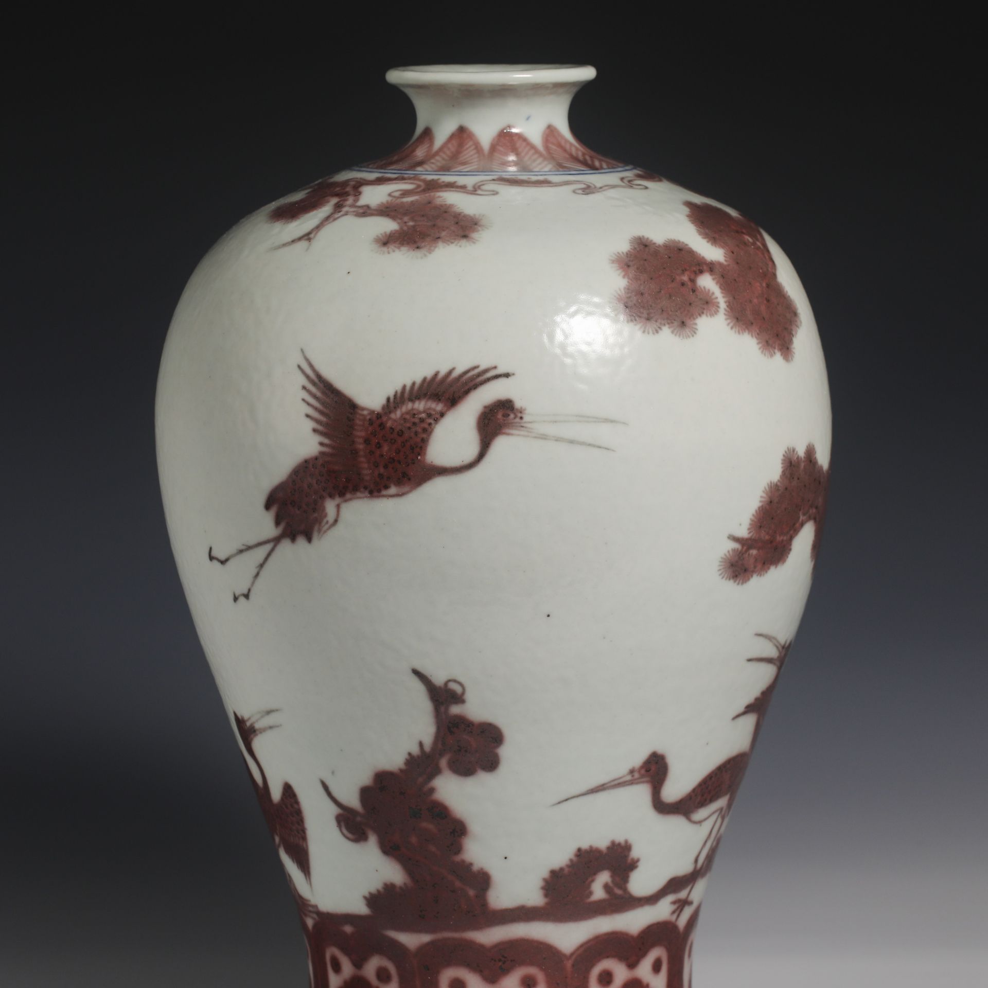 18th Century Underglaze Red Pine, Bamboo and Plum Vase - Image 7 of 10