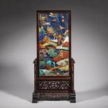 Chinese Qing Dynasty lapis lazuli duobao interstitial screen