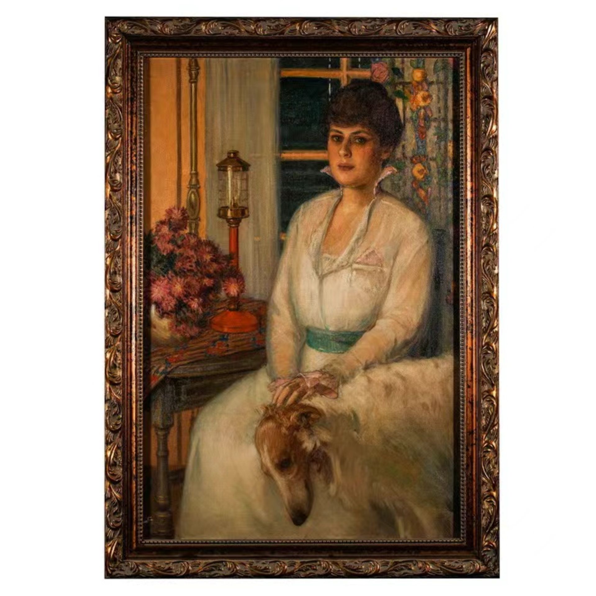 Women and Her Dog
Oil on canvas
（1876-1966，USA，by Joseph Mortimer Lichtenauer Jr）