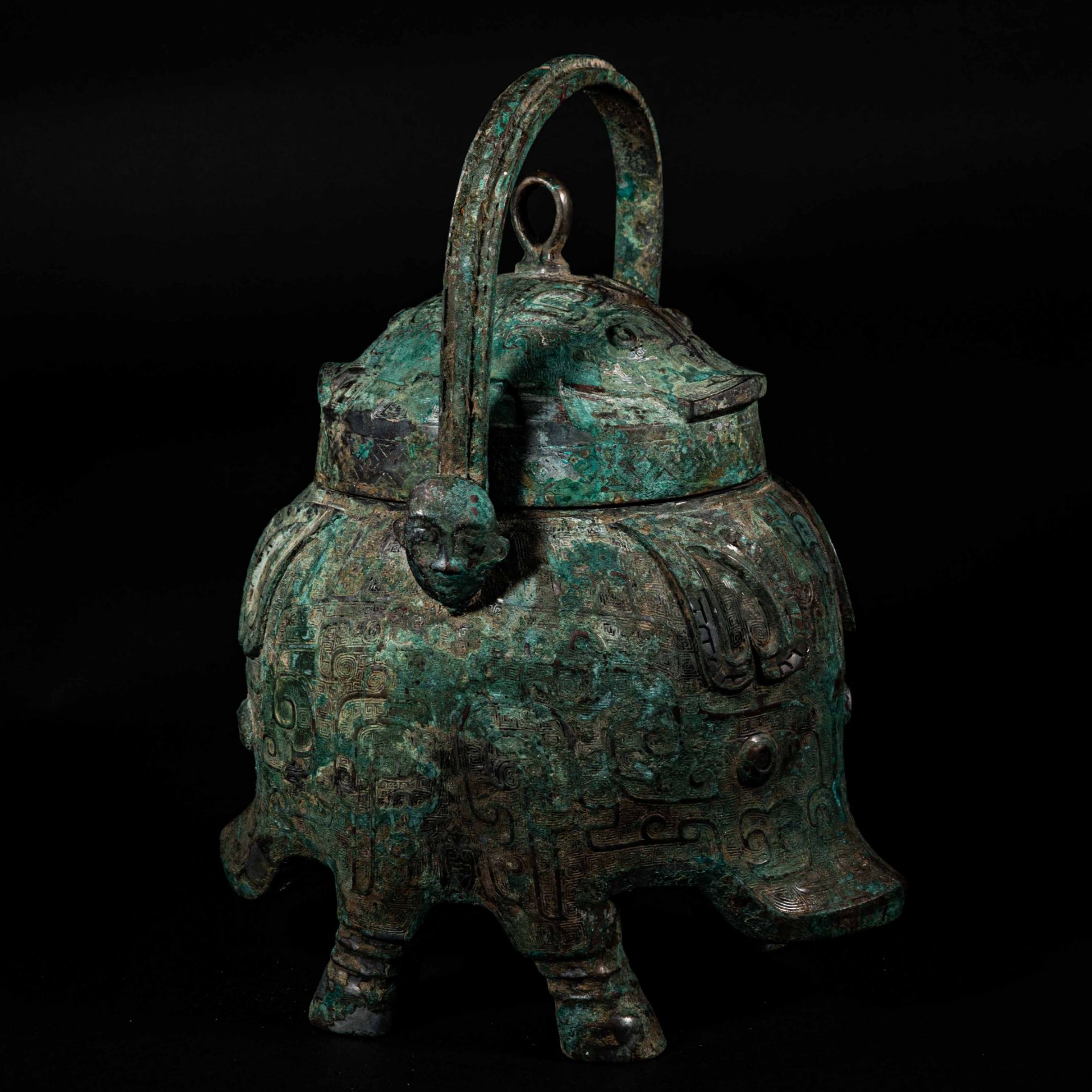 Chinese Western Zhou Dynasty bronze pig head beam pot - Image 5 of 12