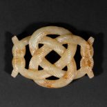 Chinese Han Dynasty Hetian jade twisted silk pendant
