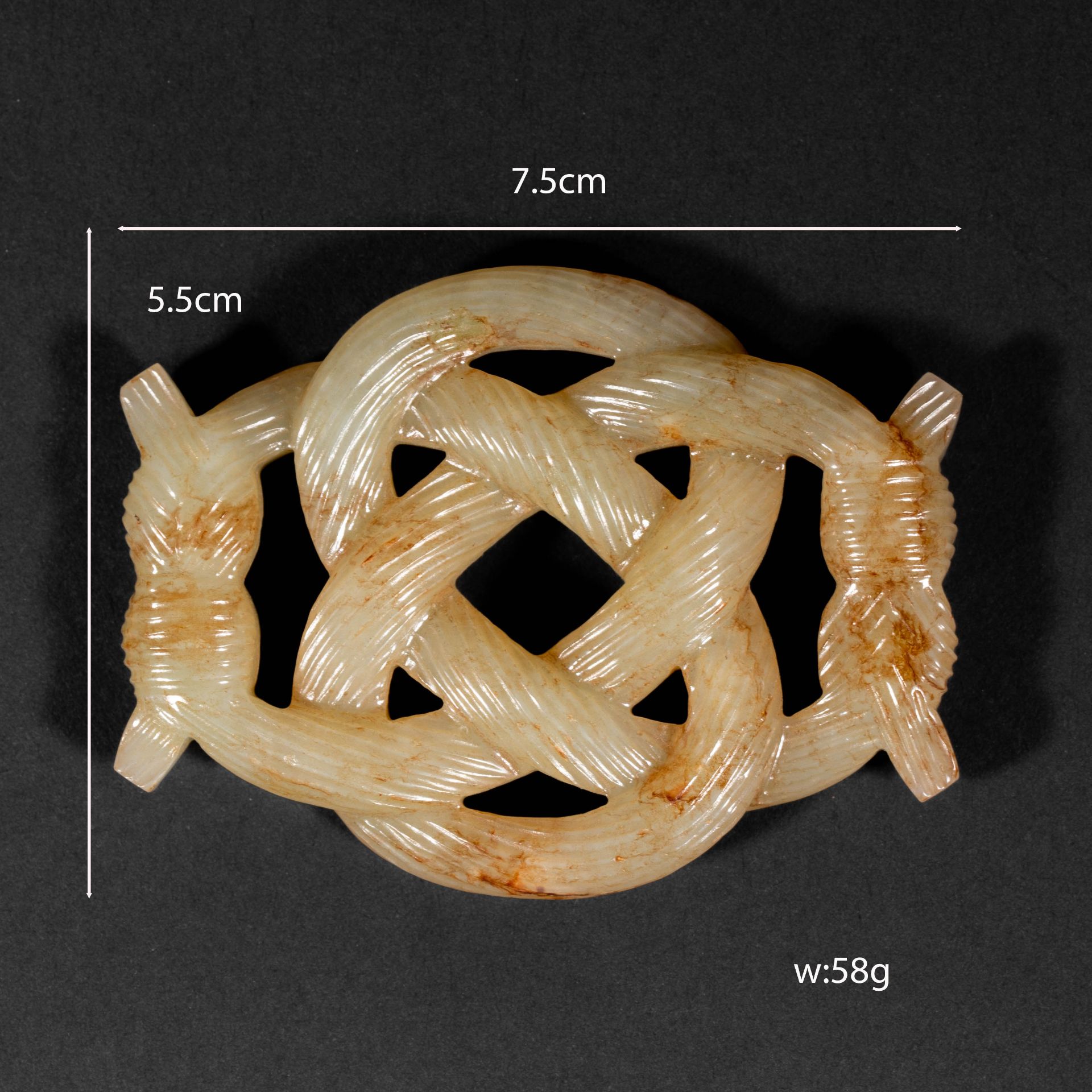 Chinese Han Dynasty Hetian jade twisted silk pendant - Image 2 of 3