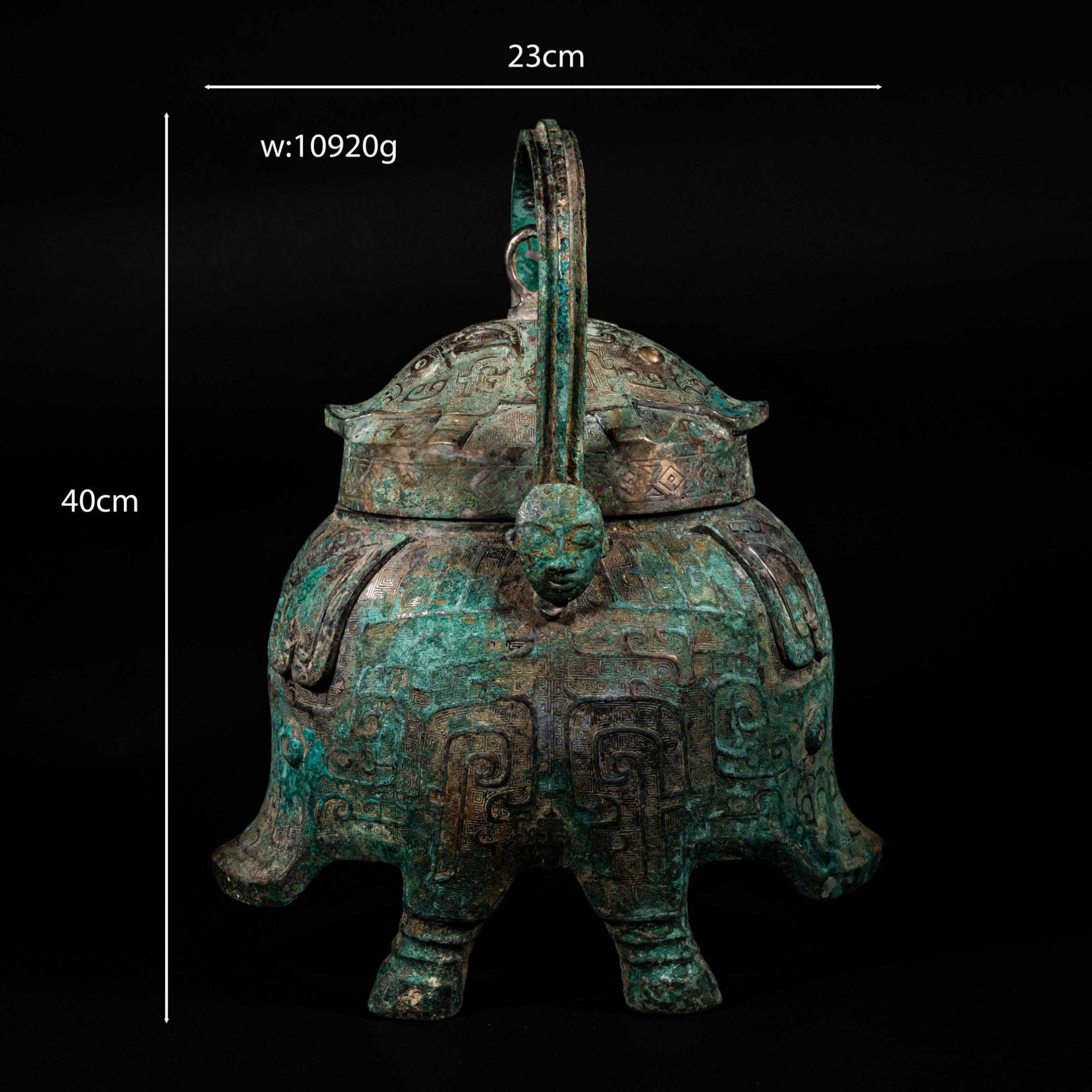 Chinese Western Zhou Dynasty bronze pig head beam pot - Image 2 of 12