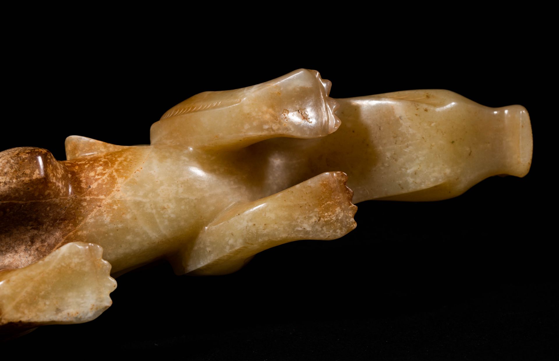 Chinese Han Dynasty Hetian Jade Child and Mother Beast - Image 7 of 7