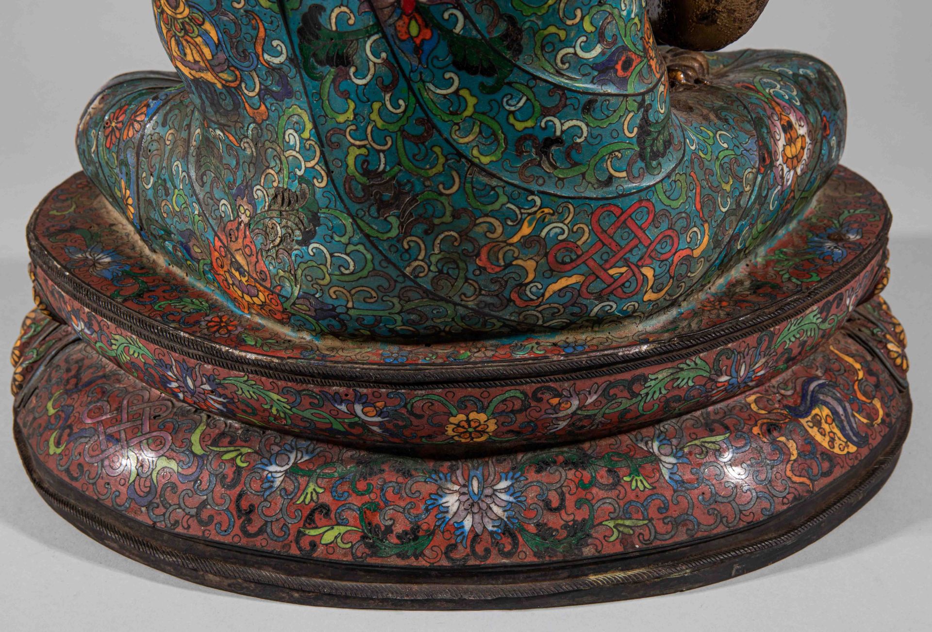 Chinese Qing Dynasty Cloisonne Buddha Statue - Image 11 of 15