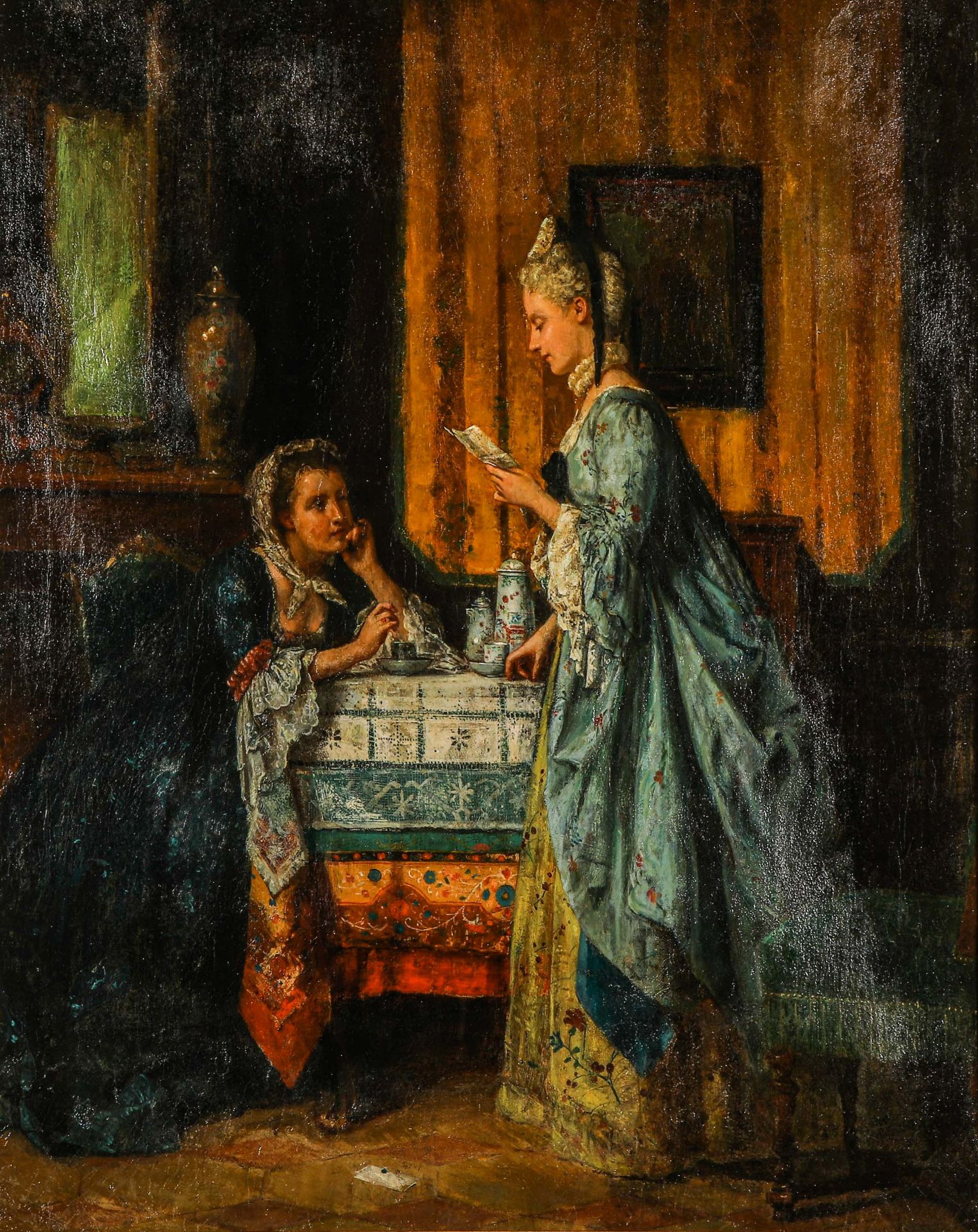 The letter
Oil on canvas
（Jean Carolus，1814-1897, Belgium) - Image 2 of 10