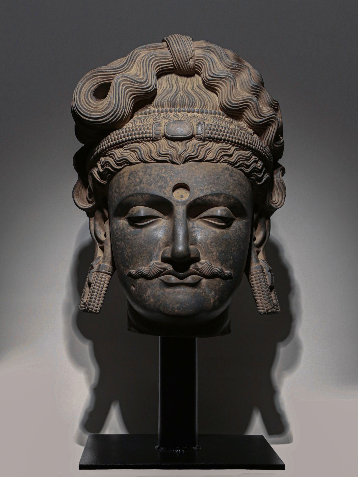 Grey Schist Buddha Head