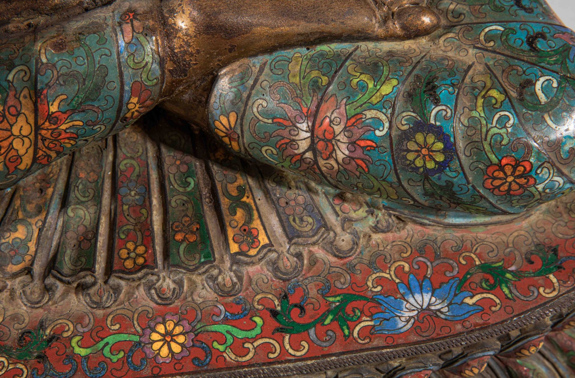 Chinese Qing Dynasty Cloisonne Buddha Statue - Image 5 of 15