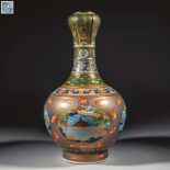 An Enamel and Pastel Garlic Vase, Qing Dynasty, China