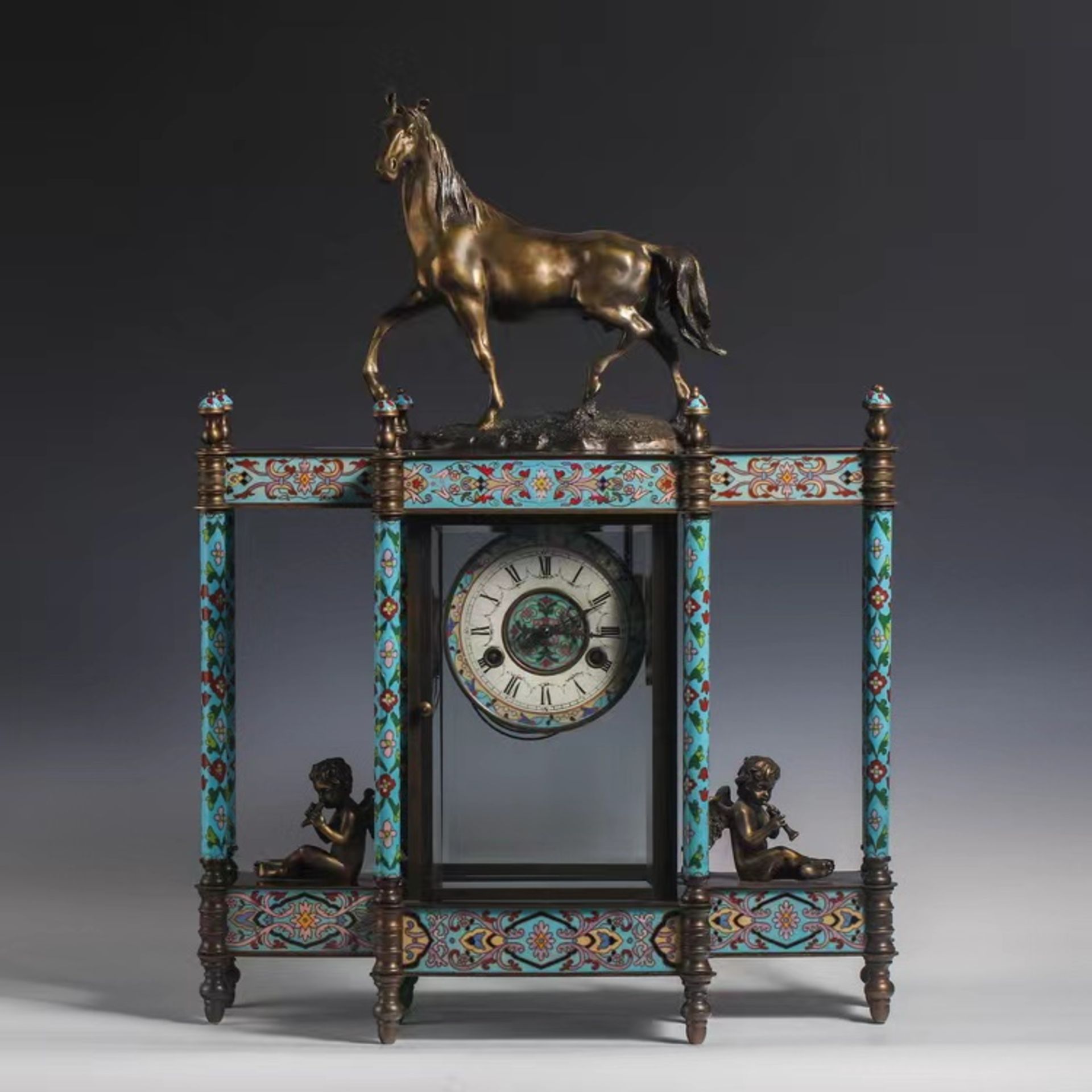 Chinese Qing Dynasty Cloisonne Clock