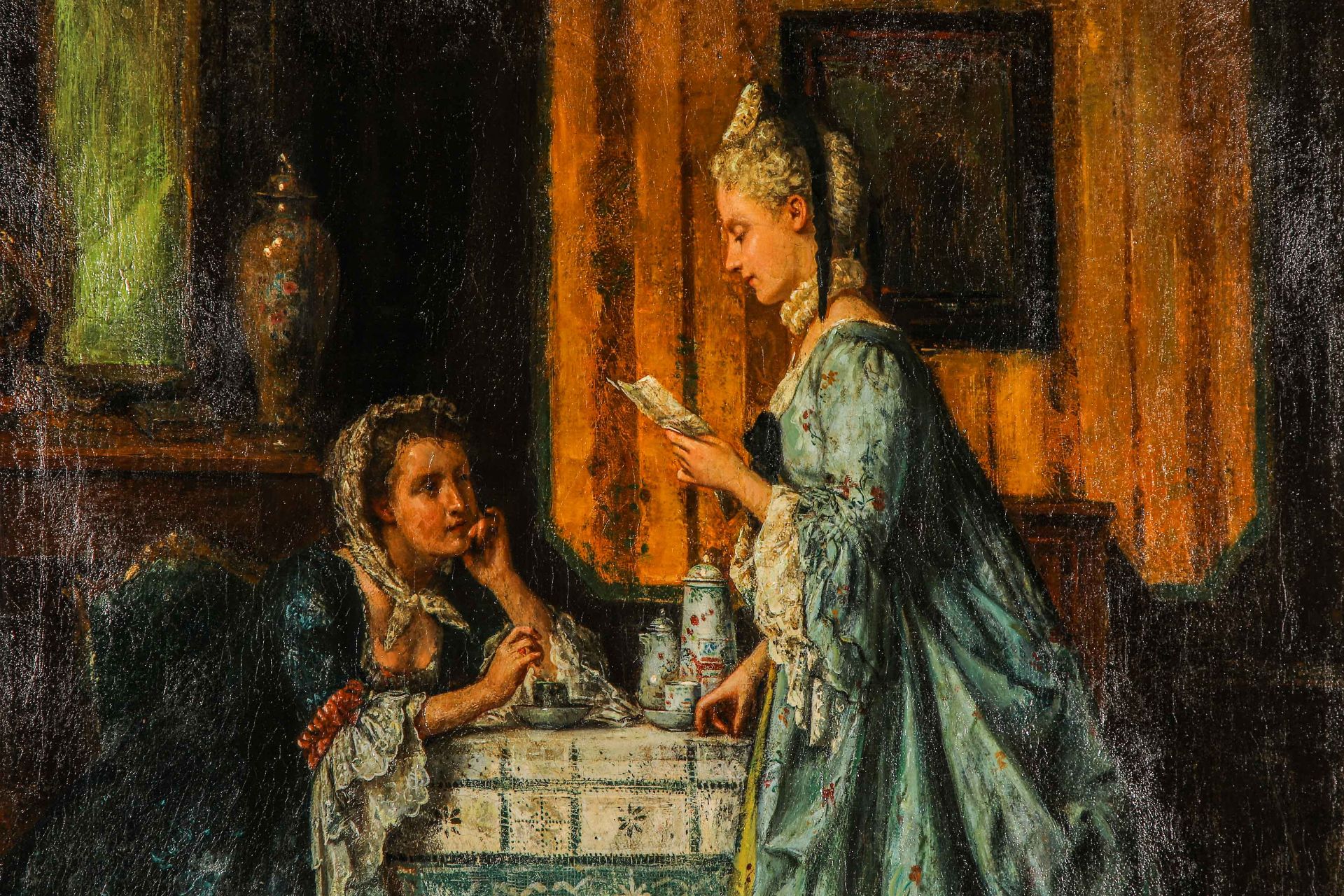 The letter
Oil on canvas
（Jean Carolus，1814-1897, Belgium) - Image 3 of 10