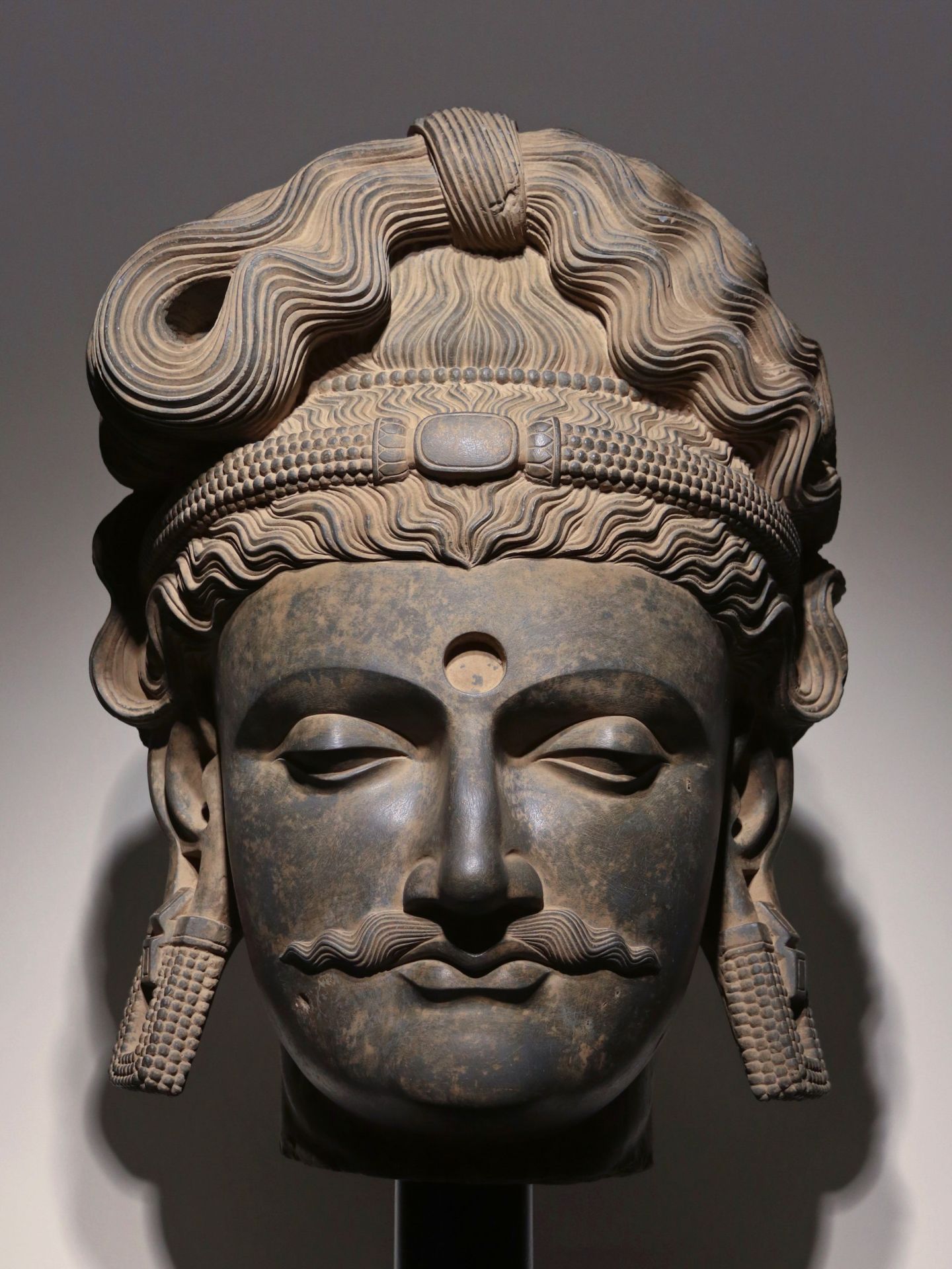 Grey Schist Buddha Head - Image 8 of 8