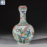 Kangxi style multicolored garlic porcelain vase in Qing Dynasty