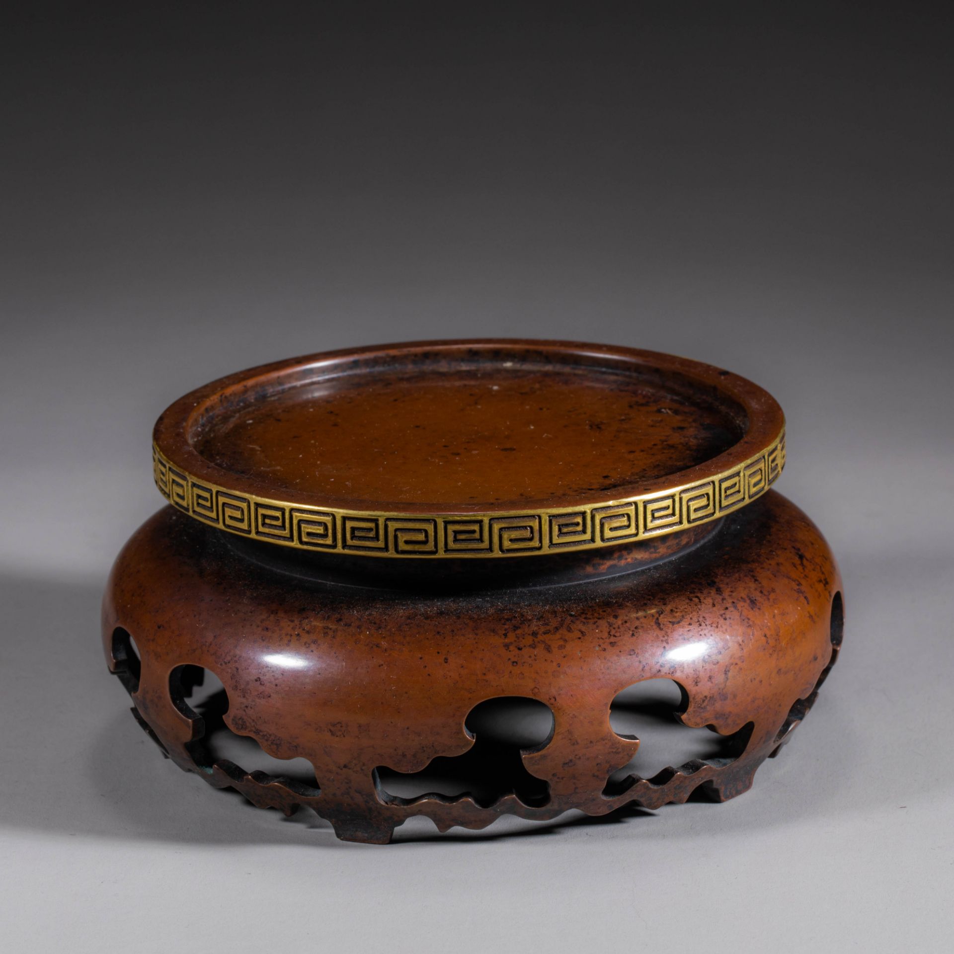 Danran Zhai style gilt copper censer of Qing Dynasty  - Image 5 of 8