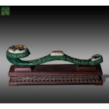 Qianlong style Hetian jasper inlaid with a hundred treasure jade Ruyi from Qing Dynasty