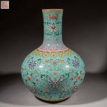 Qianlong style pastel celestial ball porcelain vase from Qing Dynasty