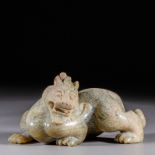 Hetian jade beast of Han Dynasty