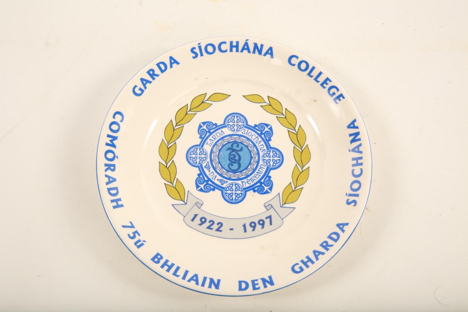 A limited edition Wm. O' Farrell of Arklow presentation plate; presentated to staff at the Garda