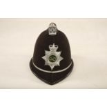 A Police Constable hat with applied Staffordshire Police plate (31cm long) Reserve: £25 #1214