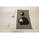 Police Artist Proof "Not Bansky" Print with letter of authenticity Reserve: £50 #1374