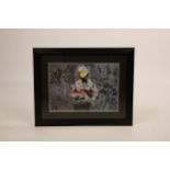 After Banksy; Riot Cop; a coloured photograph; 29cm x 41cm; framed and glazed Reserve: £20 #1751