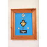 Framed RAF badges, buttons and patches Reserve: £20 #1607