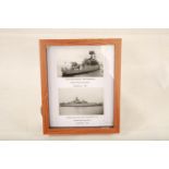 Two framed black and white photographs; County Class Detroyer - HMS Antrim D18 & Rothesay Class