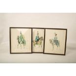 3 Paintings of Cavalry Officers, - North American 1810-17 - Netherlands 1825 - British 1845 (33x27