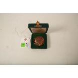 A cased commorative cast bronze medallion; General Michael Collins; fitted in a leatherette box;