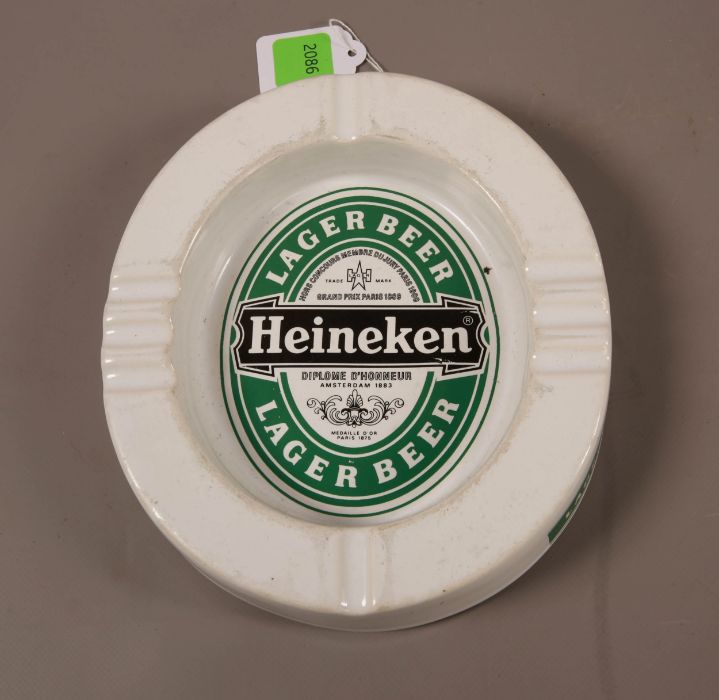 Heineken White Ceramic Ashtray