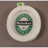 Heineken White Ceramic Ashtray