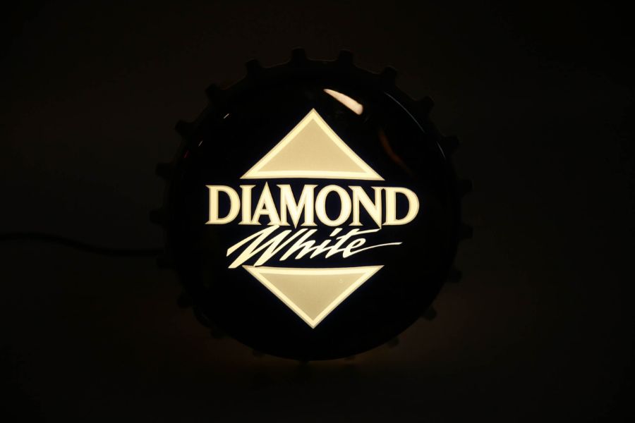 Diamond White Light-Up Bottle Cap Sign 25cm Reserve:£25 #1871 - Image 2 of 3