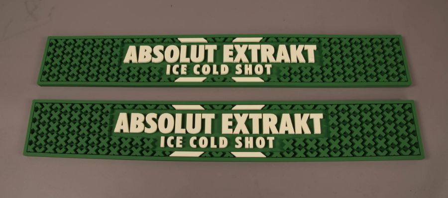 Two Green Absolut Bar Runners