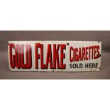 Wills's Gold Flake Cigarettes white and red enamel advertising sign