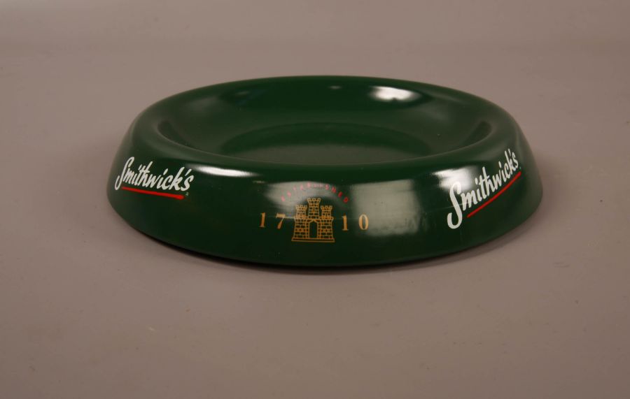 Green Smithwick's Tin Ashtray