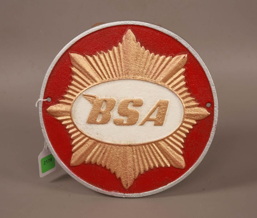 Cast Iron BSA Gold Star Sign