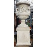 Grand Stone Vase on Plinth